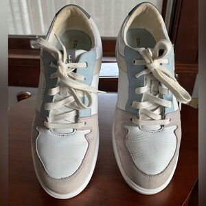 Cole Haan White and Light Blue Casual Sneakers